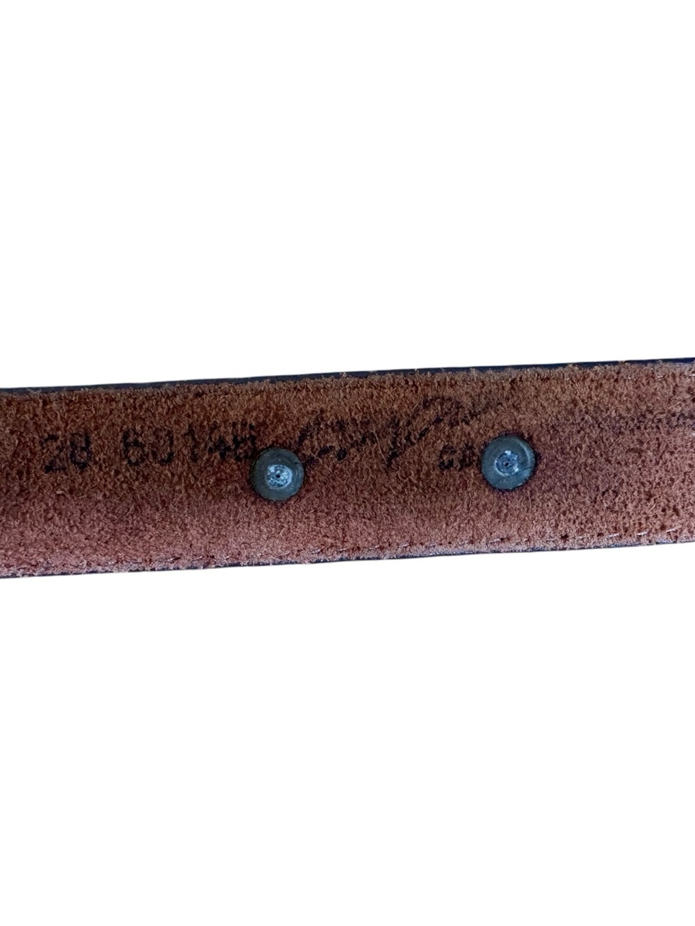 Vtg 80s Billy Brown Leather Concho Belt Silver Coated Pewter Sz 28 Western Boho - Picture 7 of 8